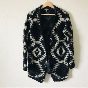 Neiman Marcus aztec eyelash silky soft cardigan S